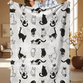 1 cat print blanket, modern style blanket, soft and comfortable blanket, travel sofa bed blanket, office home decoration, birthday gift blanket, unisex, available all year round, Soft Blankets And Throws