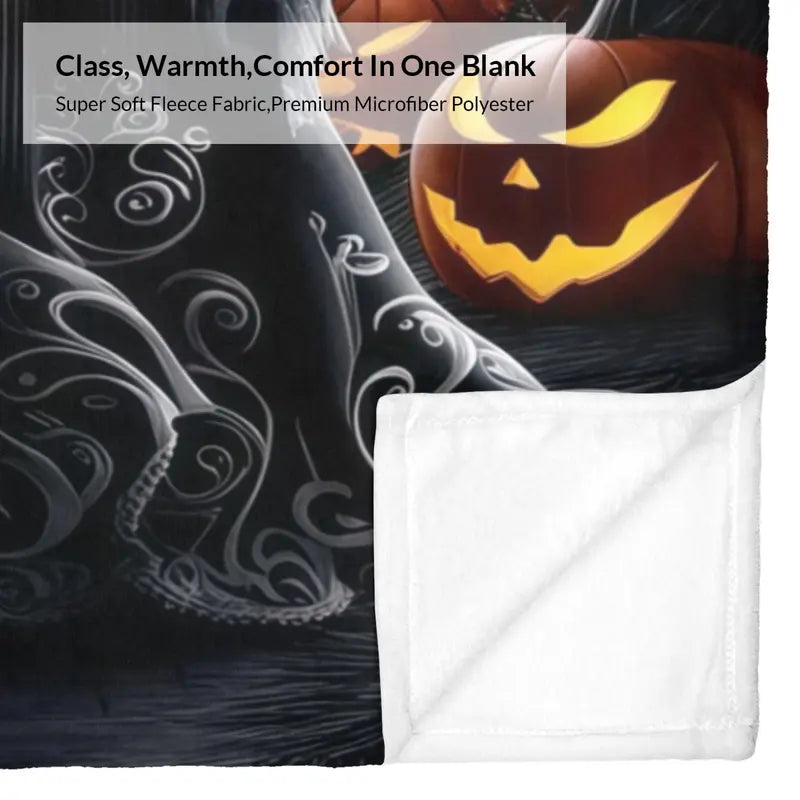 Disney 2026 New Classic Halloween Jack and Sally Pumpkin Patch Anti-Fade Print Cozy Fleece Blanket - Fluffy Soft Blankets with Soft Fabric, Gothic Aesthetic Multi-Size Decorative Throw for Bed, Holiday Gift