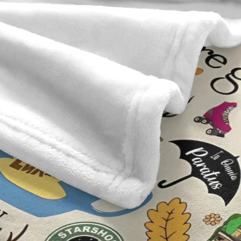 Gilmore Girls Themed Ultra-Soft Polyester Fleece Throw Blanket - SK Tj Maxx Collection, Fan-Collection Pick, Luke's Diner, Stars Hollow, Where You Lead Quotes, Couch/Bed Use, Living Room Decor, Home Décor, Machine Washable, Fleece Texture