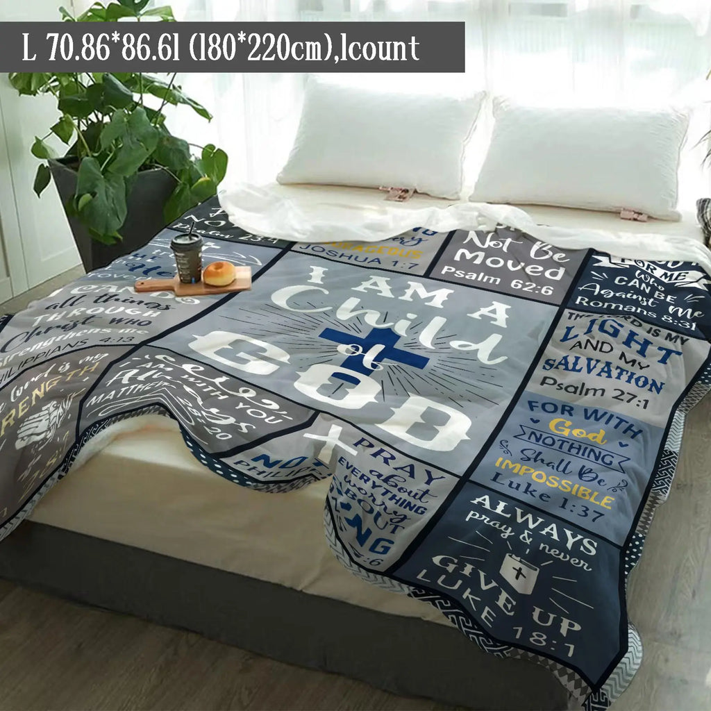 Letter Print Blanket, Slogan Print Blanket, 1 Count Casual Soft Throw Blanket, Air-conditioned Room Blanket, Warm Nap Blanket for Home Office Travel Camping