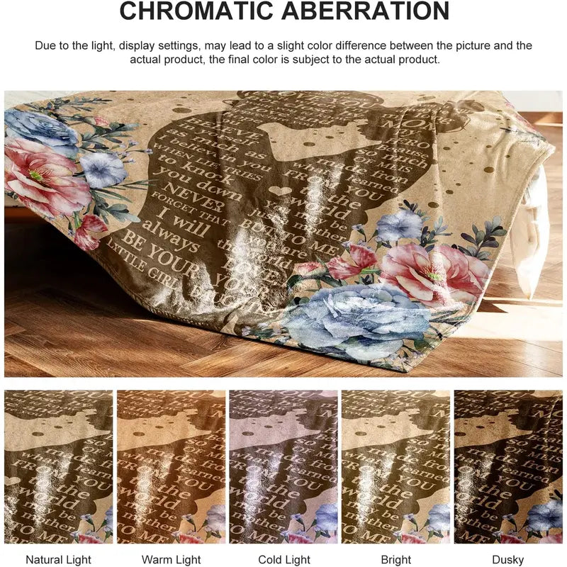 100% Polyester Warm Fleece Flannel Throw Blanket - Soft, Cozy, Breathable, Wrinkle-Resistant, Durable, Fade-Resistant, Machine Washable, 1-Side Printed, Plain White Back, All Seasons, Holiday Themes, Home/Camping Gift for Mom