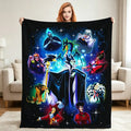 Disney Classic 2026 New Villains Starry Night Flannel Fleece Blanket - Maleficent Anti-Fade Print, Dark Aesthetic Soft, Character-Themed Original Character Blankets for Bed, Multi-Purpose Holiday Gift