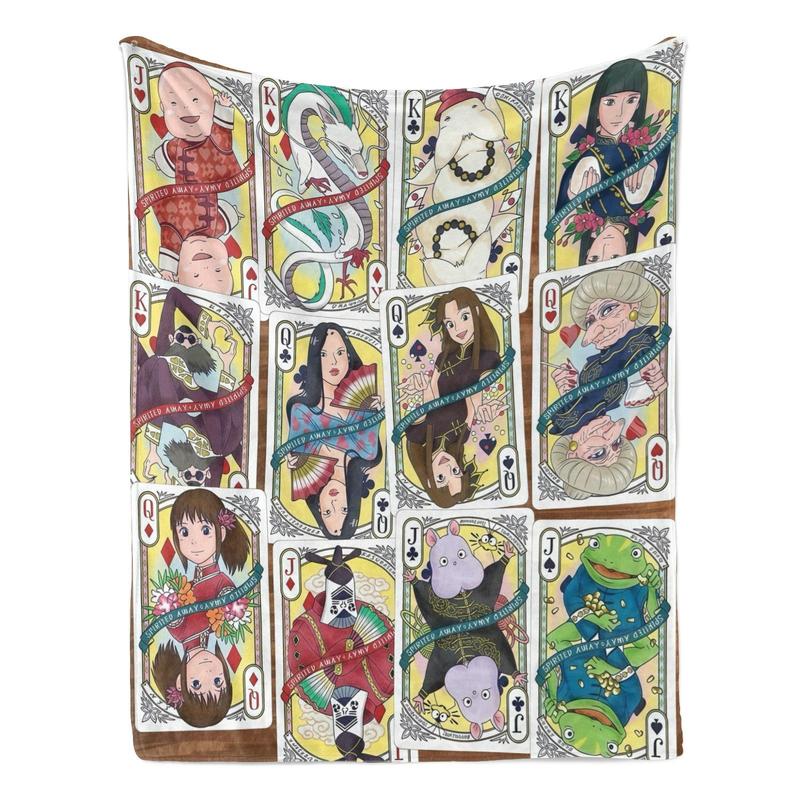 Studio Ghibli Anime Character Themed Plush Flannel Cozy Throw Blanket - 30x40, Skin-Gentle, Travel-Light, Blanket Gifts for Kids, Kid-Friendly Gift Suitable for Sofas, Home