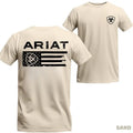 Ariat T-shirt - Cowboy-style American Flag Design, Showcasing Strength And Pride Menswear Top Tshirt Crewneck