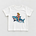 Customized Menswear Short-Sleeve T-Shirt - Men's Retro Sea Life Print Round Neck Casual Baby Tee, 90s Vintage Surf Style, Marine Nature Design, 2000s Beach Fit Top Streetwear Crewneck