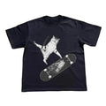 Menswear Casual Customized Round Neck Unisex Short-Sleeve Skateboarding Cat Graphic T-Shirt - 2000s Y2k Gothic Grunge Emo Scene Amity Affliction Style, Streetwear Top, Gift Option for Men Women