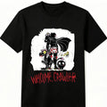 Men's Dungeon Crawler Carl Welcome Crawler Customized Cotton Crew Neck Short-Sleeve T-Shirt, Gothic Spooky Creature Art Graphic Tee, Sci-Fi Book Menswear Fashion All-Seasons Casual Gift