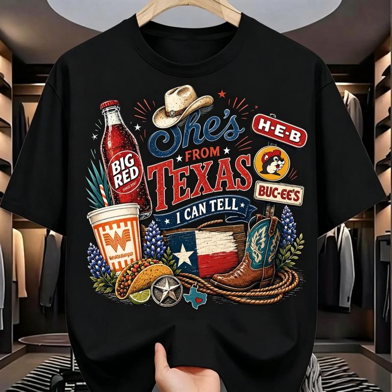 She's From Texas Big Red Shirt, She is From Texas I Can Tell Shirt, Girly Western Texas Shirt, Texas Girl Western Shirt, Gift For Her, Womenswear,Men's