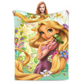 Disney Rapunzel Christmas Gift Throw Blanket, Pascal Floral Fleece Bedding for Holiday Present & Office Cozy Decor