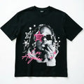 Men's 100% Cotton Round Neck Short-Sleeve Retro LA Hip Hop Rapper Portrait Pink Star Swirl Graphic T-Shirt - Streetwear Top, Breathable, Unisex Casual, Textured Knit, Regular Fit, Rap Fan Birthday Gift, TikTokMadeMeBuyIt