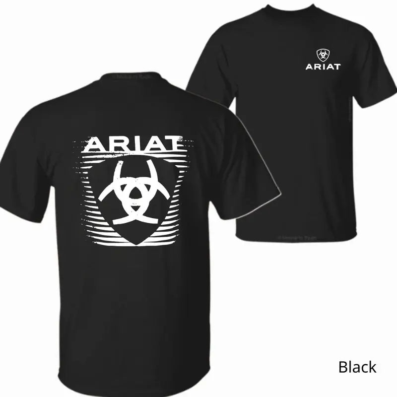 Ariat Cowboy-style T-shirt Featuring A Bold And Modernized Logo Design Graphic T-shirt, Men's Summer Short Sleeve Tee