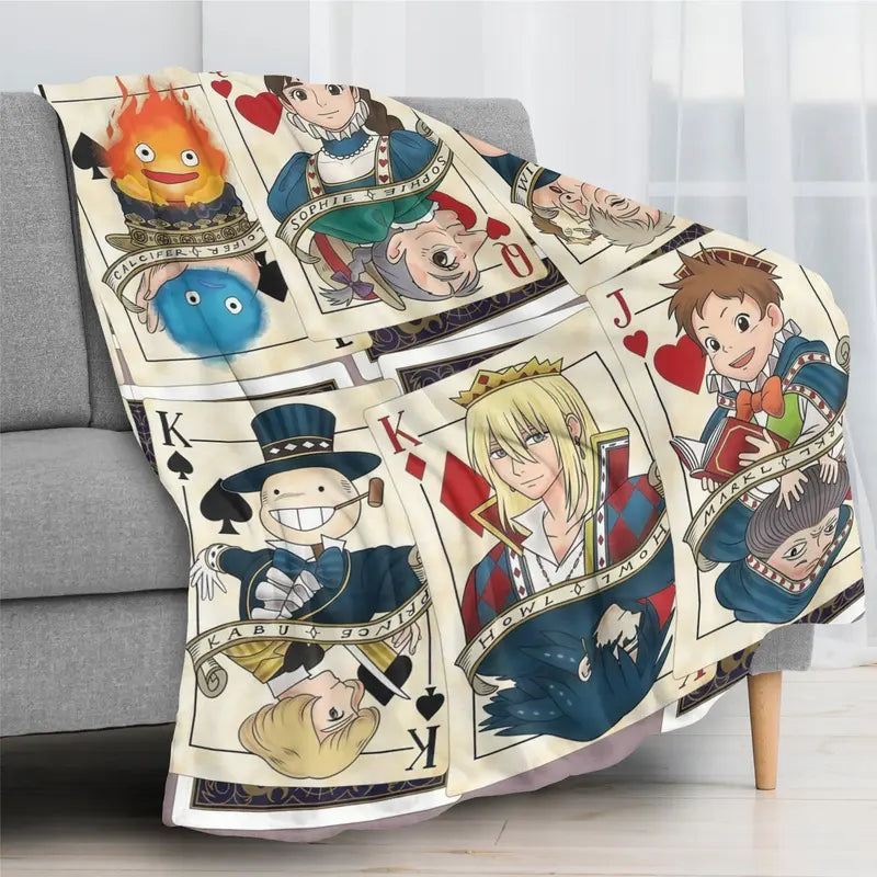 Studio Ghibli Anime Character Themed Plush Flannel Cozy Throw Blanket - 30x40, Skin-Gentle, Travel-Light, Blanket Gifts for Kids, Kid-Friendly Gift Suitable for Sofas, Home