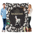 Disney 101 Dalmatians Cotton Blend Fleece Throw Blanket, Anti-Fade Puppy Print, Flannel Fabric, Multi-Size, Soft - Home & Travel Holiday Gift (Bed, Couch), Anti-Fade Print
