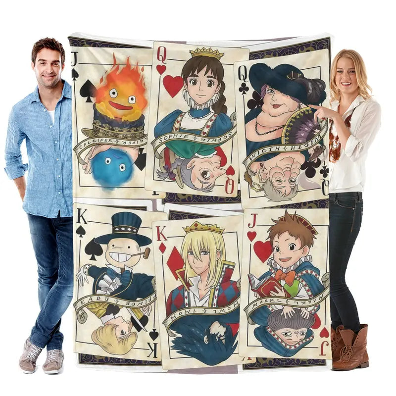 Studio Ghibli Anime Character Themed Plush Flannel Cozy Throw Blanket - 30x40, Skin-Gentle, Travel-Light, Blanket Gifts for Kids, Kid-Friendly Gift Suitable for Sofas, Home