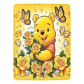 Disney Winnie The Pooh & Piglet Cartoon Printed Fuzzy Soft Cuddle Blanket - Cozy Decorative Sofa Throw for Bed, Couch, Valentine's Day Gift, Cartoon Printed Blanket