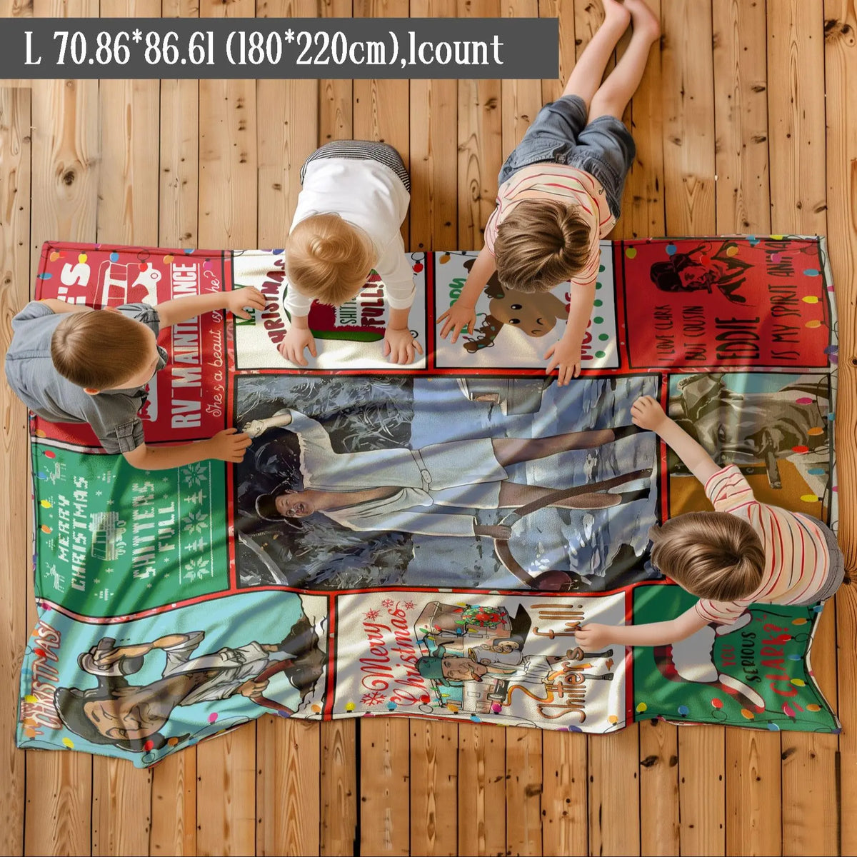 Christmas Themed Blanket, 1 Count Soft Air-conditioned Room Throw, Warm Nap Blanket for Home Office Travel Camping
