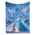 Disney 2026 Classic Frozen Elsa & Olaf Ice Castle Flannel Fleece Throw Blanket, Soft Fabric, Anti-Fade Princess Fairy Tale Prints, Winter Snow Graphics, Multi-Purpose for Bed-Couch Use, Ideal Holiday Gift, Blankets for Bed