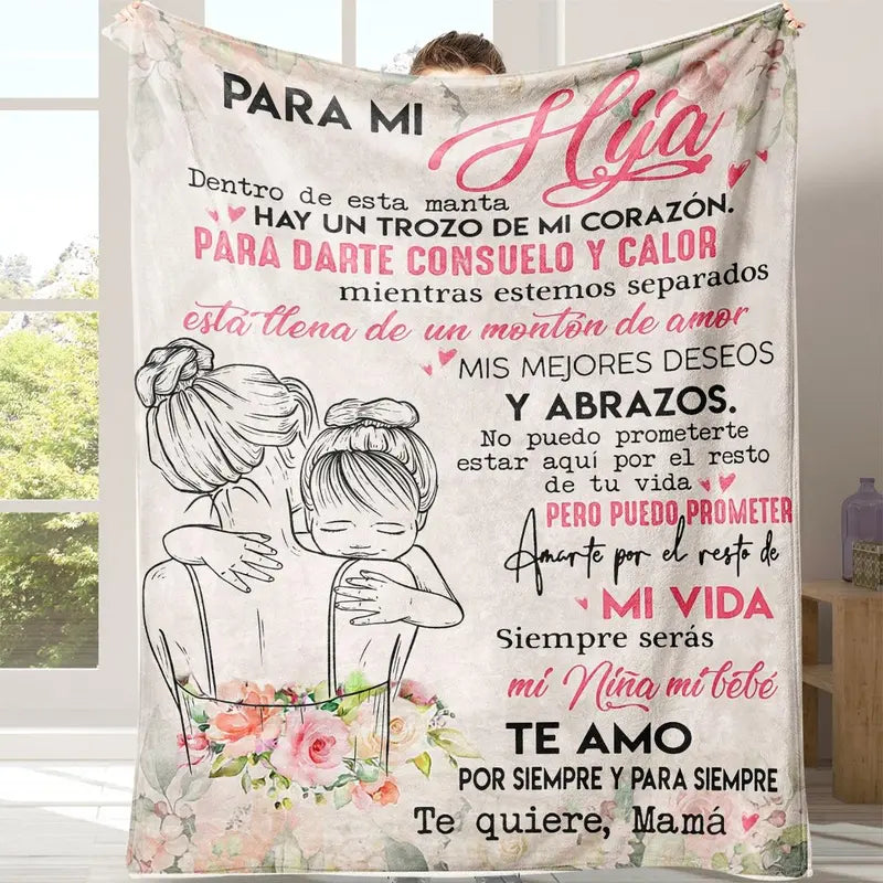 Letter Pattern Blanket with Storage Bag, 1 Count Soft Comfortable Throw Blanket, Warm Napping Blanket for Home Office Travel Camping