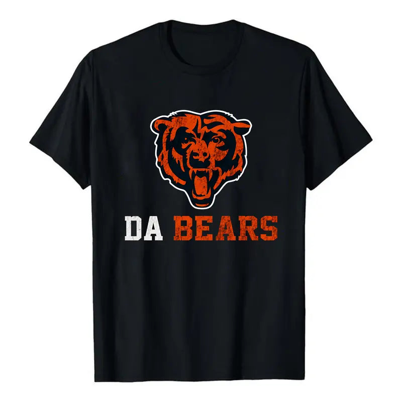 Unisex BEARS Graphic Tee with DA BEARS, 100% Cotton Football Team Inspirational Shirt for Game Day, Football Fan Gift