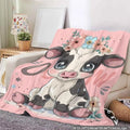 Soft Funny Throw Blanket Vivid Playful Cartoon Cow Print Cozy Flannel Blanket  Soft Funny Throw Blanket Cozy Lightweight Plush Portable Cover Blanket For Sofa,Warm Gift For Birthday,Christmas,Multiple Blankets