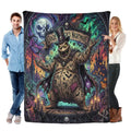 Disney Oogie Boogie Nightmare Halloween Gift Throw Blanket, Spooky Gothic Villain Fleece Blanket for Kids and Friends, Cozy Office and Camping Bedding