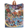 Disney Character Mashup Comfort Fleece Throw Blanket - Classic Cute Cartoon Graphic, Anti-Fade Print, Princess Fairy Tale Design, for Bed & Couch, Christmas Gifting