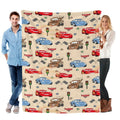 Disney Pixar Cars Lightning McQueen, Mater, Sally & Checkered Flag Christmas Present & Holiday Gift Fleece Throw Blanket