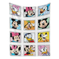 Disney Mickey and Friends Vintage Classic Comics Grid Print Fleece Throw Blanket - Anti-Fade, Soft Bedding for Living Room Decor, Holiday Gifting