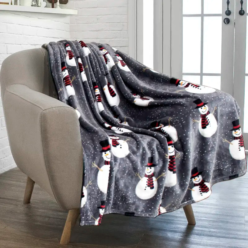 PAVILIA Christmas Holiday Throw Blanket, Xmas Season Fleece Blanket, Soft, Plush, Warm Winter Cabin Throw