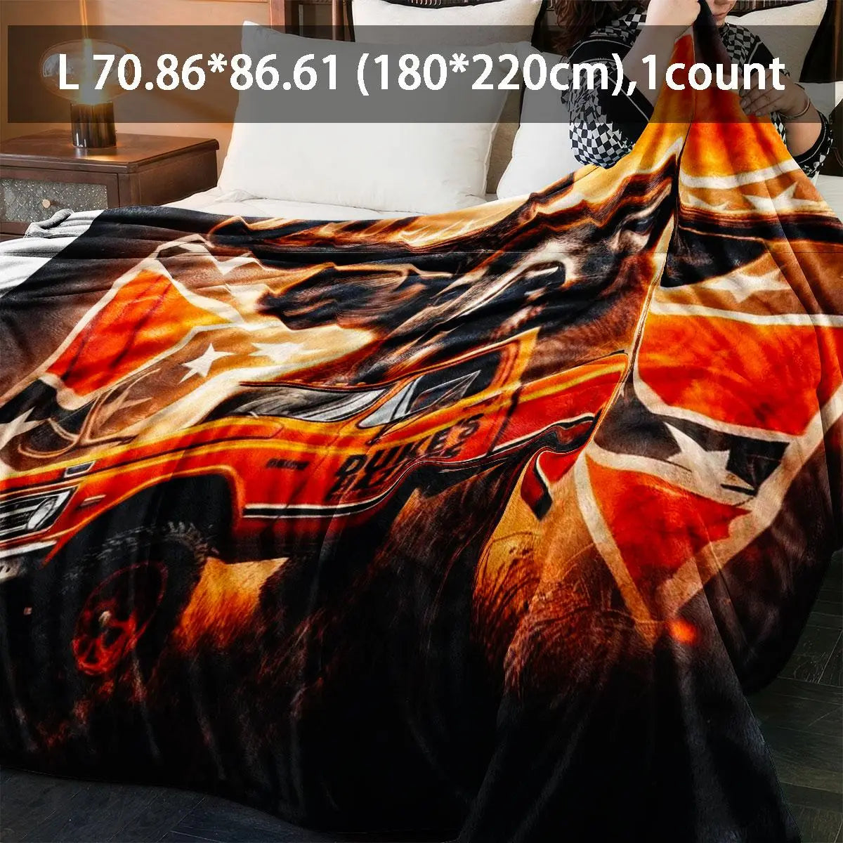 Deer & Pickup Pattern Blanket, Soft Warm Throw Blanket, Air-conditioned Room Blanket, Lightweight Flannel Blanket, Comfortable Nap Blanket for Home and Office, Figure Print Blanket, Soft Cozy Blanket