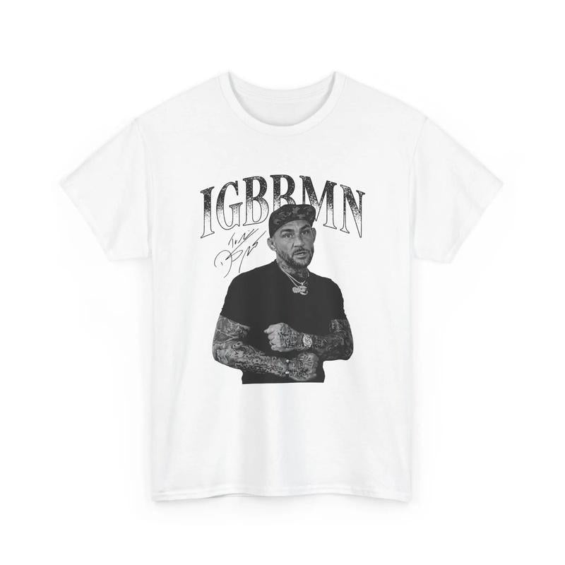 Men's Dustin Poirier IGBBMN Graphic Top - Vintage Sports Print Casual Short Sleeve Oversized Cotton Round Neck Street Style Drip Customized Funny Shirt, Gift for Friends