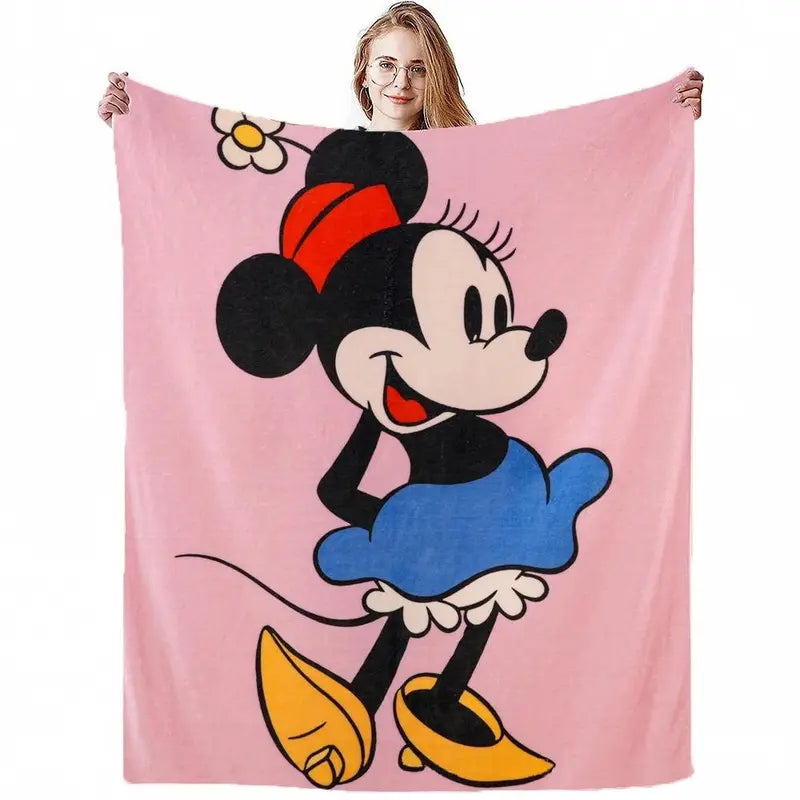 Disney Minnie Mouse Pink Fleece Throw Blanket, Cute Graphic Design, Comfortable Soft Bedding for Bed & Couch, Ideal Holiday Gift,comfrt