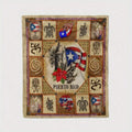 Puerto Rico themed flannel blanket - Vibrant cultural prints with flags, symbols and Puerto Rican text - Soft and warm travel digital print, suitable for all seasons