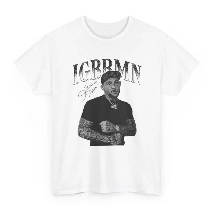 Men's Dustin Poirier IGBBMN Graphic Top - Vintage Sports Print Casual Short Sleeve Oversized Cotton Round Neck Street Style Drip Customized Funny Shirt, Gift for Friends