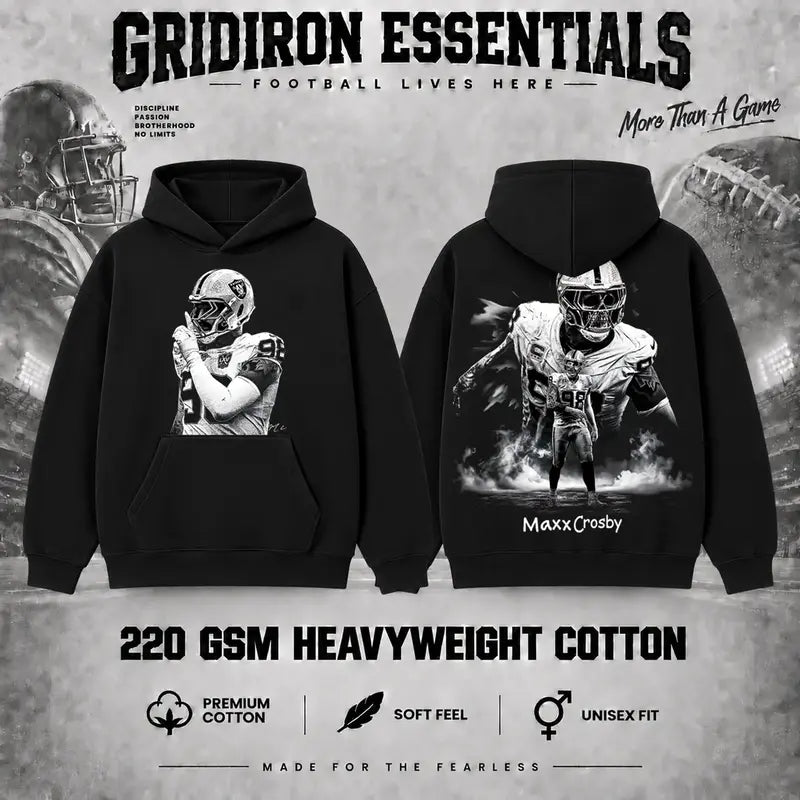 Maxx Crosby #98 V3 The Condor Football T-Shirt, Hoodie & Sweatshirt, Premium 100% Cotton Fan Shirt, The Condor Crosby Fans Apparel, American Football Graphic Shirt, Game Day Outfit, Touchdown Style, Streetwear Pullover Hoodie Gift