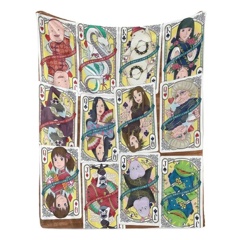 Studio Ghibli Anime Character Themed Plush Flannel Cozy Throw Blanket - 30x40, Skin-Gentle, Travel-Light, Blanket Gifts for Kids, Kid-Friendly Gift Suitable for Sofas, Home