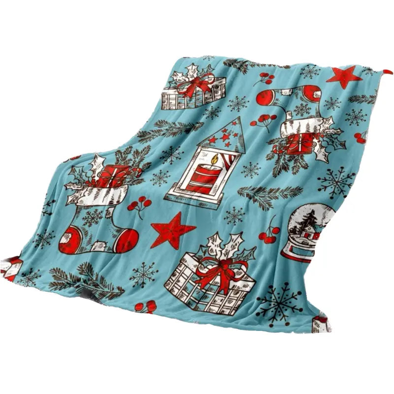 1 Pack Throw Blanket, Blanket, Christmas, Microfiber, Flannel, Lightweight, Soft, Comfortable, 51in x 60in, Washable