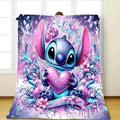 Disney Lilo & Stitch Flannel Fleece Throw Blanket - Cosmic Floral & Cute Heart Graphic, Ultra-Soft, Multi-Size, Home Office Use, Christmas Gift (Lilo & Stitch Graphic Blankets)