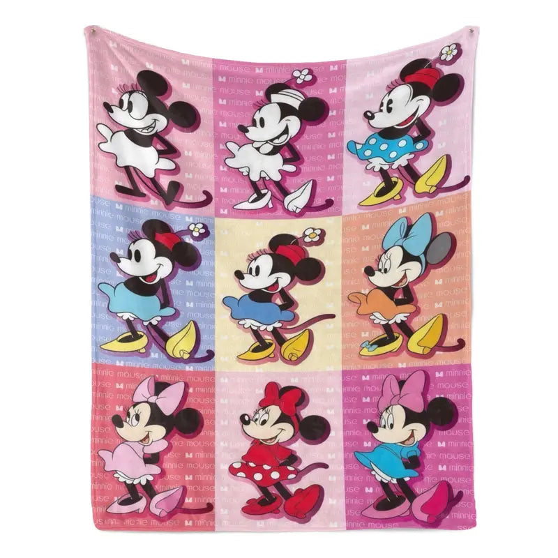 Disney Mickey and Friends Vintage Classic Comics Grid Print Fleece Throw Blanket - Anti-Fade, Soft Bedding for Living Room Decor, Holiday Gifting