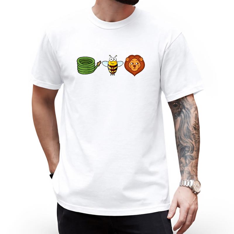 Hose Bee Lion Mens T Shirts Cotton Short Sleeve T-Shirt Crew Neck Tees Casual Shirt,Men's,Regular,Fit Textured Knit Top,belle,princess,book tee,outdoor,grade,,baby,dee,music,note,,graphic,del,padre,,mechanic,,bible,verse,hoodie