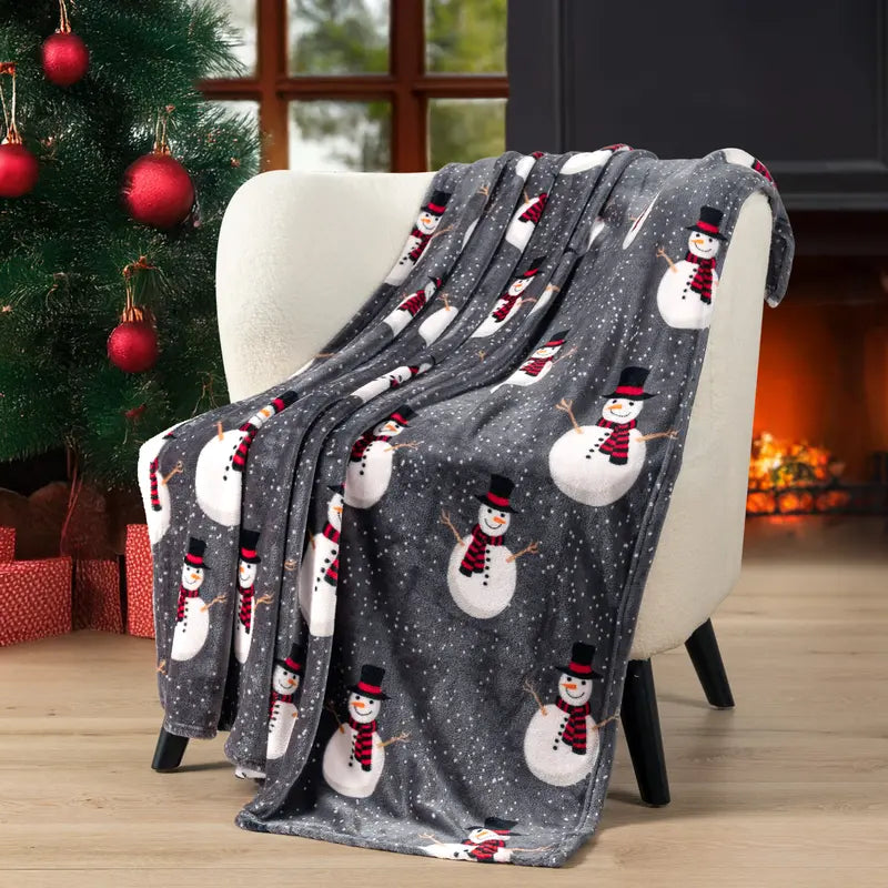 PAVILIA Christmas Holiday Throw Blanket, Xmas Season Fleece Blanket, Soft, Plush, Warm Winter Cabin Throw