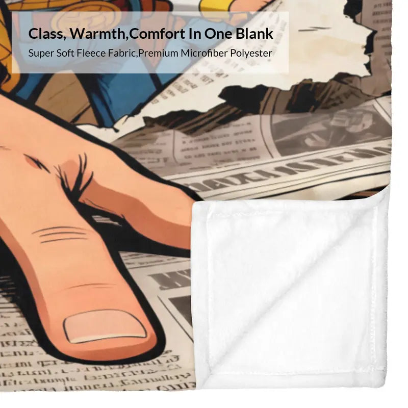Disney 2026 New Toy Story Newspaper Breakthrough Graphic Blanket - Ultra-Soft Fluffy Fleece Decorative Cartoon Character Print Throw Blanket with Woody & Buzz Design for Home, Travel (Holiday Gift), Decorative Blankets