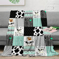 Cow Print Quilted Throw Blanket, 1 Count Soft Comfortable Warm Napping Blanket, Cozy Blanket Throw, Cool Bedroom Bedding Blankets for Home Office School Dormitory Outdoor Camping, Soft Comfy Blanket, Cow Pattern Blanket