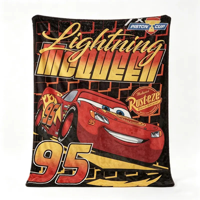 Disney Pixar Cars Lightning McQueen Piston Cup Racing Comfortable Fleece Throw Blanket - Christmas Holiday Gift for Graphic Bedding Use,comfrt