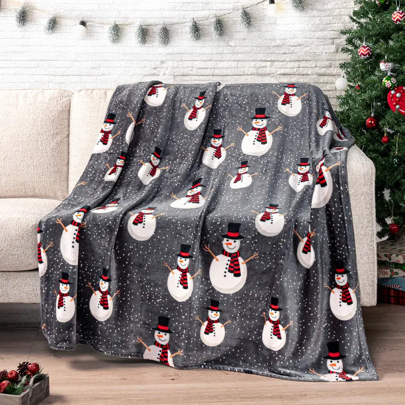 PAVILIA Christmas Holiday Throw Blanket, Xmas Season Fleece Blanket, Soft, Plush, Warm Winter Cabin Throw