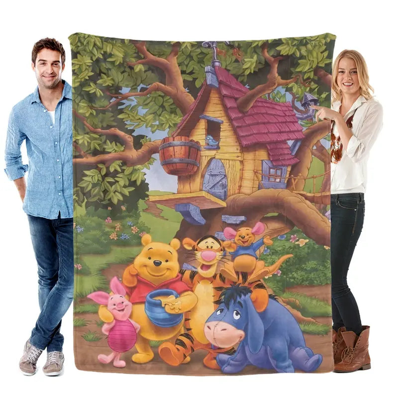 Disney Classic 2026 New Winnie the Pooh Character-Themed Blanket, Flannel Fleece, Treehouse Print with Pooh Bear & Tigger, Multi-Size Ultra-Soft Throw for Home Snuggles & Travel, Cozy Vibes Holiday Gift