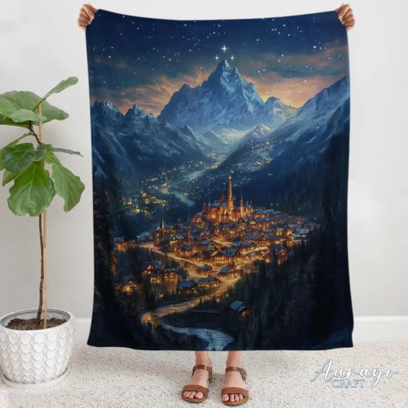 Flannel Throw Blanket - Night Court Themed, Book Reading Accessory, French Country Decor Piece, Library Gift Idea, Easy Layering Option, Christmas Gift for Book Lovers