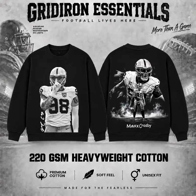 Maxx Crosby #98 V2 The Condor Football T-Shirt, Hoodie & Sweatshirt, Premium 100% Cotton Fan Shirt, The Condor Crosby Fans Apparel, American Football Graphic Shirt, Game Day Outfit, Touchdown Style, Streetwear Pullover Hoodie Gift