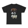 Men's 100% Cotton Slim-Fitting Short-Sleeve Round Neck Unisex Graphic T-Shirt, Realistic Bear Animal Print Casual Streetwear Menswear Top