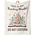 [Back to School] 80x60 in Soft Flannel Book Reading Blanket - 100% Polyester, Bookish Gift for Book Lovers, Reading Accessory, Home Decor, Soho, Ideal for Birthday Back to School Shopping